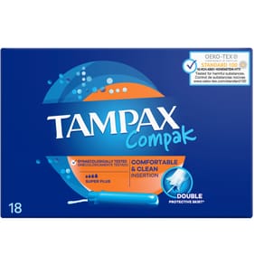 Tampax Compak Super Plus Tampons With Applicator 18s