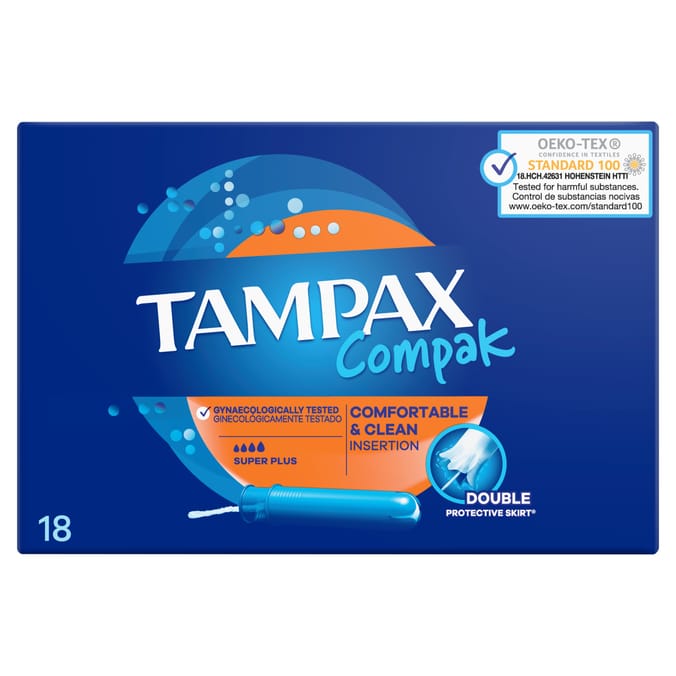 Tampax Compak Super Plus Tampons With Applicator 18s