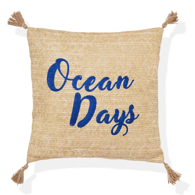  The Outdoor Edit Mediterranean Raffia Cushion - Ocean Days