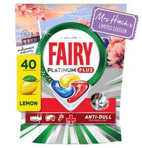 Fairy Platinum Plus Mrs Hinch's Dishwasher Tablets Lemon 40 Capsules - Midsummer Memories
