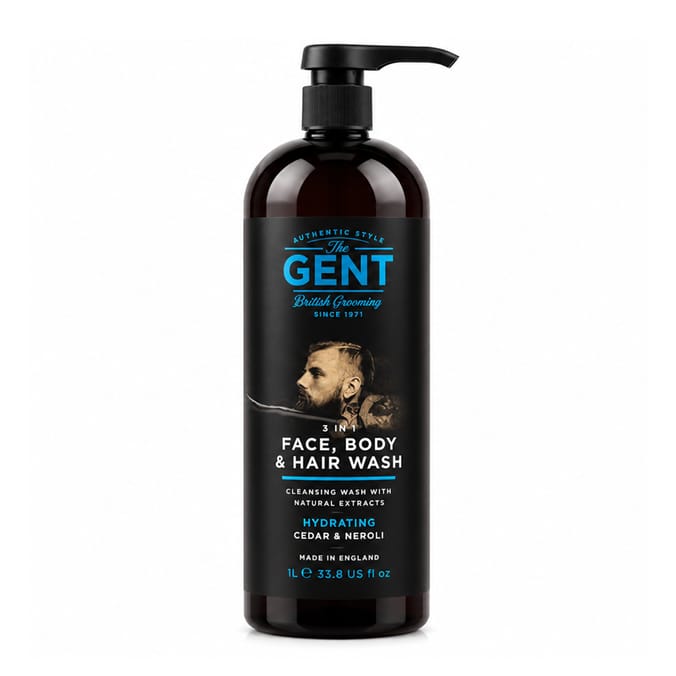 The Gent 3In1 Face, Body & Hair Wash Hydrating 1L - Cedar & Neroli    