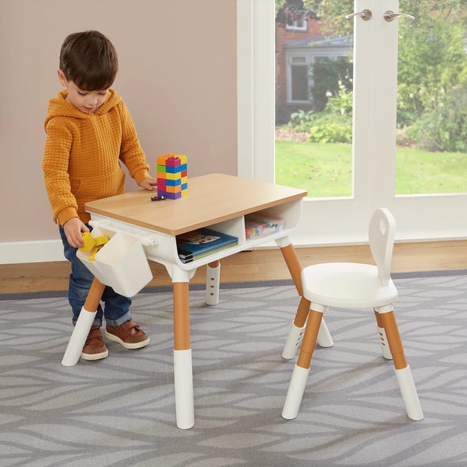 Kids Scandi Height Adjustable Table and Chair Set