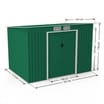StoreMore Lotus Hestia Pent Metal Shed Including Foundation Kit 9x6ft - Dark Green