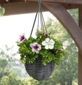 Jardin Artificial Willow Hanging Basket - Pink