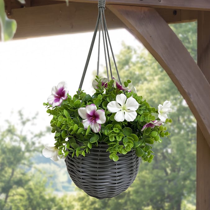 Jardin Artificial Willow Hanging Basket - Pink