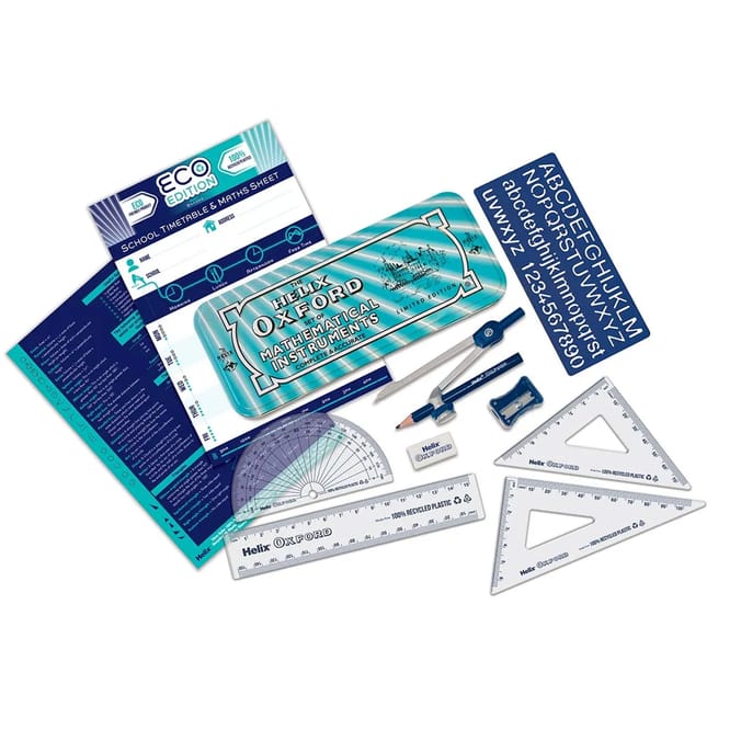 Helix Oxford Cyber Eco Maths Set - Blue