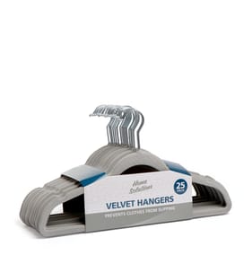 Home Solutions 25 Non-Slip Velvet Hangers - Grey