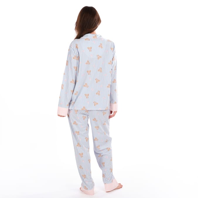 Originals Ladies Blue Stripe Bear Pyjamas