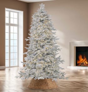 Festive Feeling Premium Snowy Pre-Lit Pine Tree 7ft