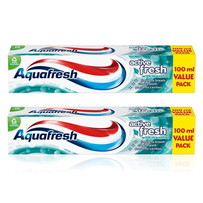 Aquafresh Toothpaste Active Fresh 100ml x2