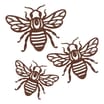 Jardin Set of 3 Rusty Bees Wall Art