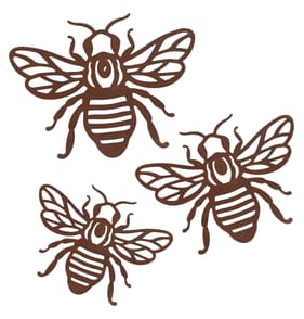 Jardin Set of 3 Rusty Bees Wall Art