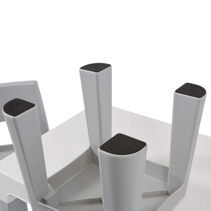 Liberty House Toys Kids Height Adjustable Table and Two Chairs Set - White & Grey