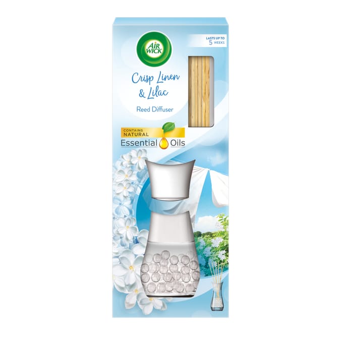Airwick Essential Oils Reed Diffuser Crisp Linen and Lilac 33ml