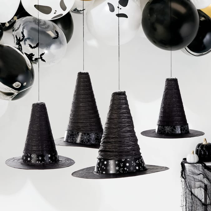 Haunted House Hanging Hat Decorations 4 Pack