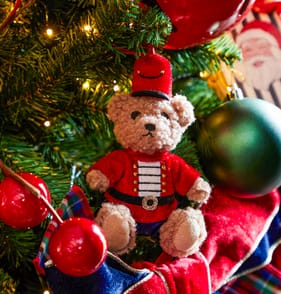 The Lifestyle Edit Timeless Christmas Plush Bear Decoration