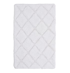 Home Collections Diamond Textured Bath Mat - White