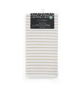 Open Kitchen Large Tea Towels - Beige Stripe 