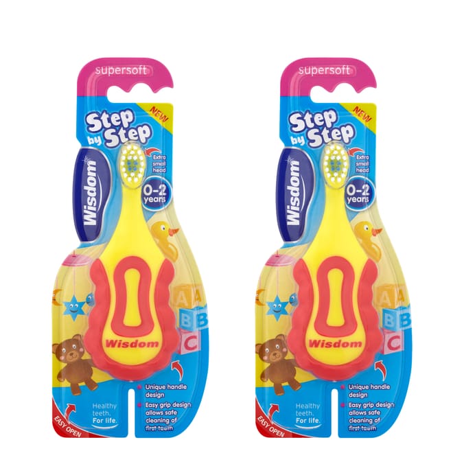 Wisdom Step by Step Supersoft Toothbrush 0-2 Years x2