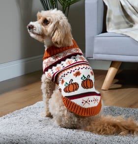 My Pets Cable Knit Jumper Autumn Pattern