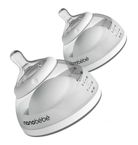 Nanobebe Breastmilk 150ml Bottle 2 Pack - Grey