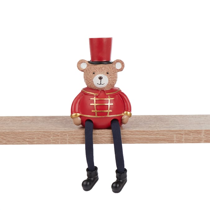 The Lifestyle Edit Timeless Christmas Bear Shelf Sitter Assorted