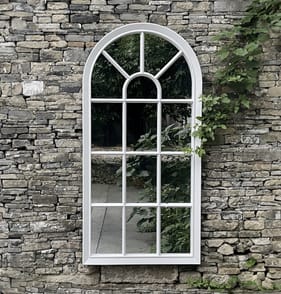  The Outdoor Living Collection Arched Window Mirror - White