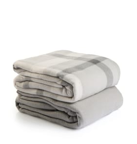 Home Collections Fleece Throw Twin Pack - Grey/White