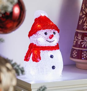 Prestige Battery Operated Light Up Character 16cm - Snowman