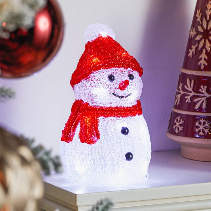 Prestige Battery Operated Light Up Character 16cm - Snowman