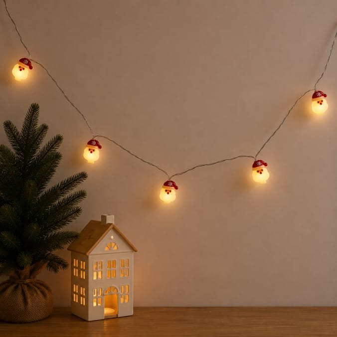 Prestige Battery Operated 10 LED String Lights - Santa