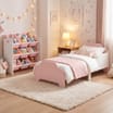 Liberty House Toys Two Tone Toddler Bed and 9 Bin Storage Unit Set - White & Pink
