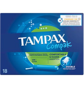 Tampax Compak Super Tampons With Applicator 18 Tampons