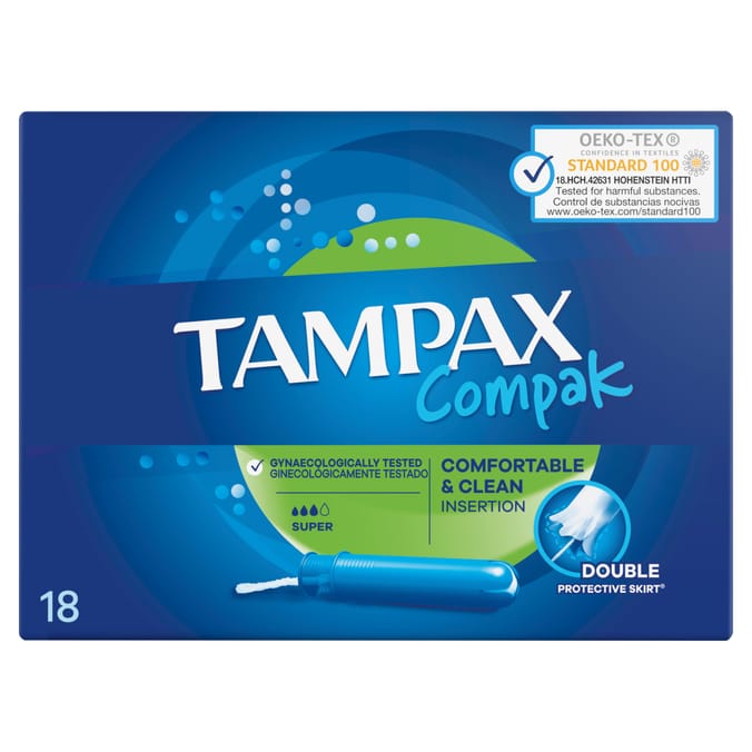 Tampax Compak Super Tampons With Applicator 18 Tampons