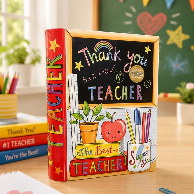 Thank You Teacher Book Filled Tin 260g
