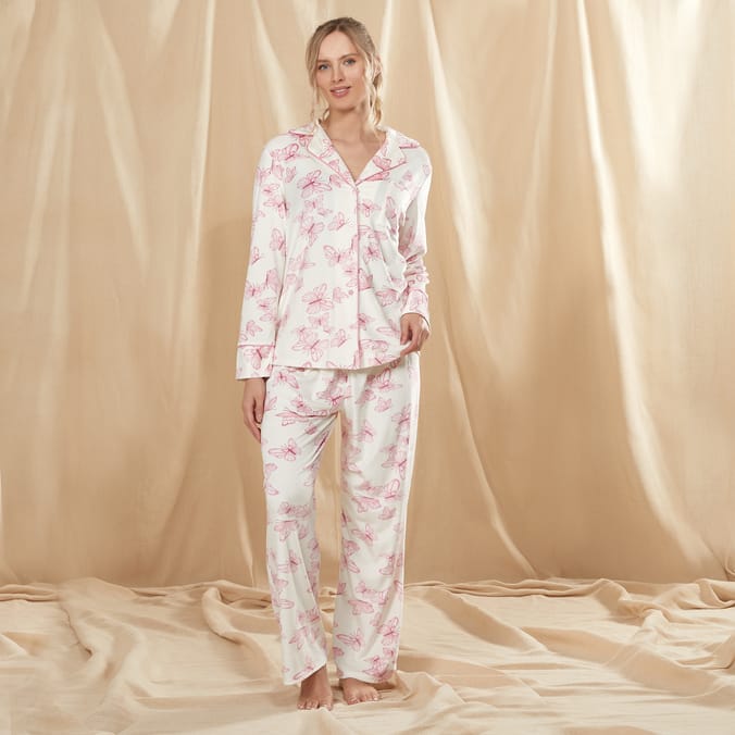 Jeff Co by Jeff Banks Ladies Butterfly Velour Pyjama Set Home