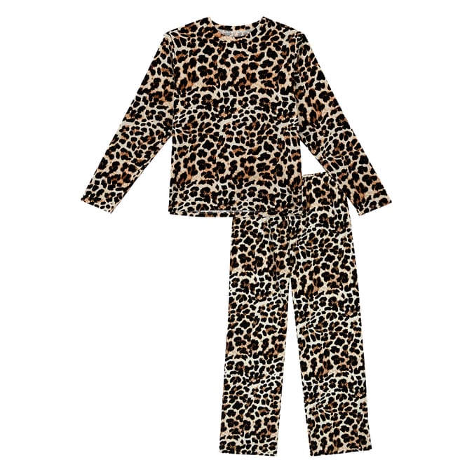 Originals Ladies Leopard Print Fleece Pyjamas