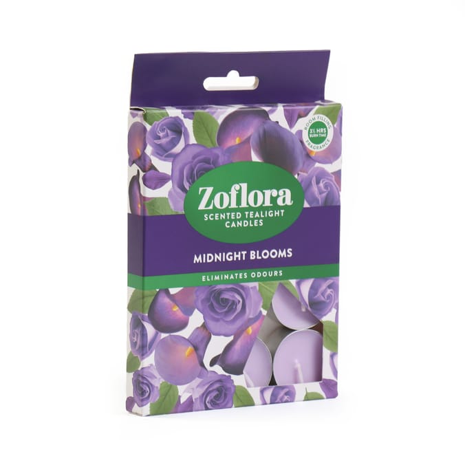 Zoflora Scented Tealight Candles 12 Pack - Midnight Bloom