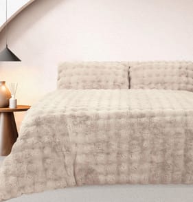 The Winter Warmer Collection Brushed Faux Fur Duvet Set Beige