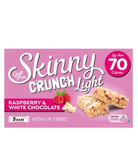 Skinny Crunch Light Raspberry & White Chocolate 5 Bars Snack x10