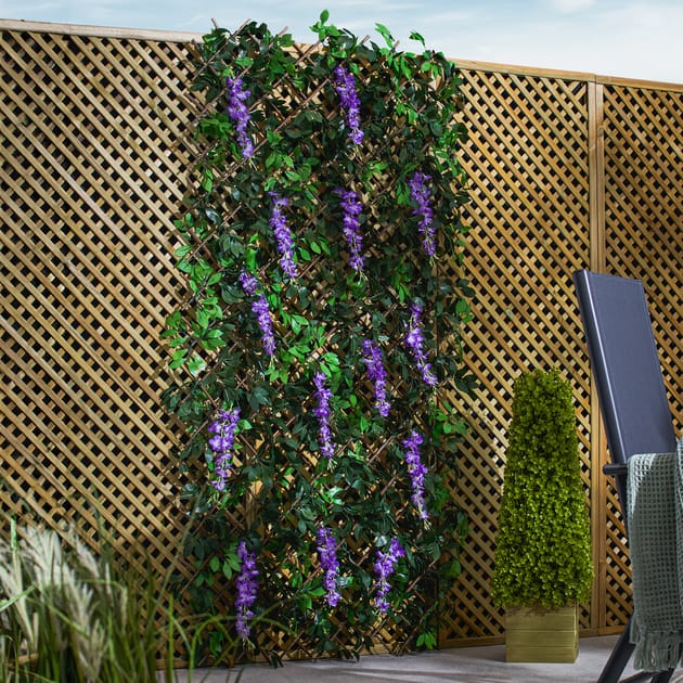 Jardin Artificial Expandable Willow Trellis Wisteria Home Bargains