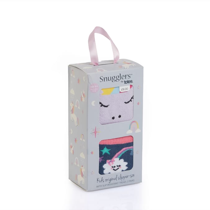 Snugglers By Totes Kids Original Slipper-Sox 2 Pack Unicorn