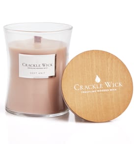 Crackle Wick Crackling Wooden Wick Medium Hourglass Scented Candle - Soft Knit