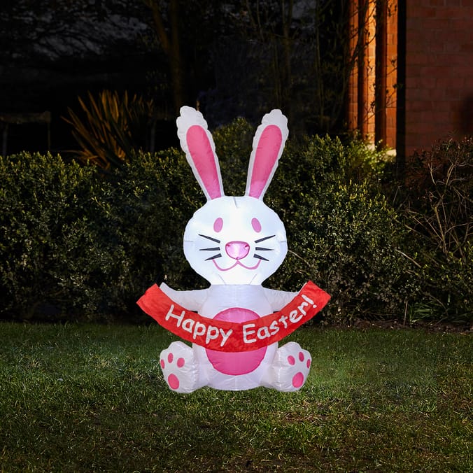 Hoppy Easter LED Light-Up 1.2m Inflatable Bunny