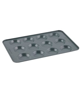 Betty Crocker 32.7 cm Non-Stick Bun Tray 12 Cups - Grey