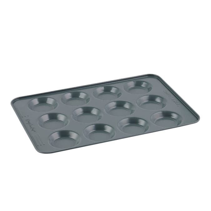 Betty Crocker 32.7 cm Non-Stick Bun Tray 12 Cups - Grey
