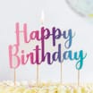 Let's Party Pastel Happy Birthday Candle Topper