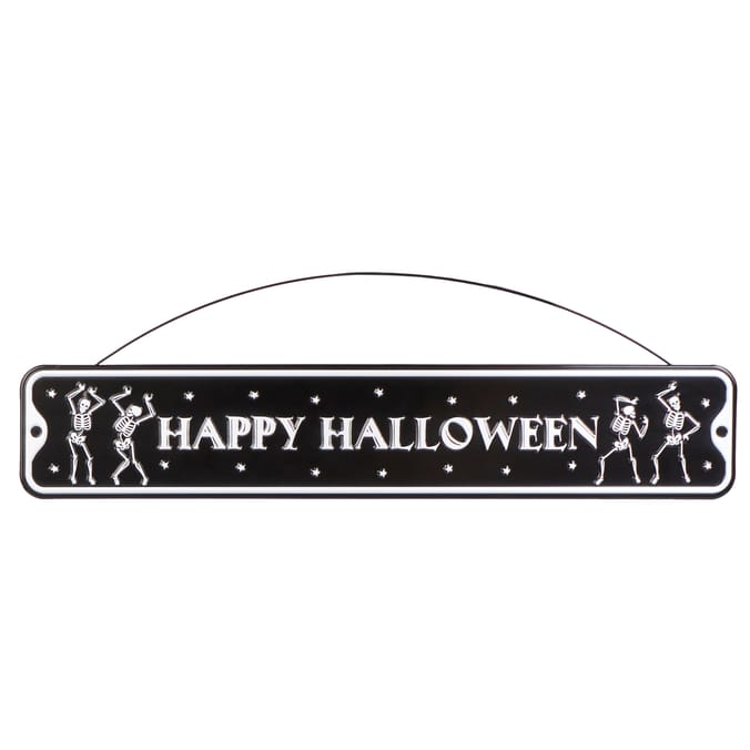 Hallow Scream Sign Metal Plaque - Happy Halloween