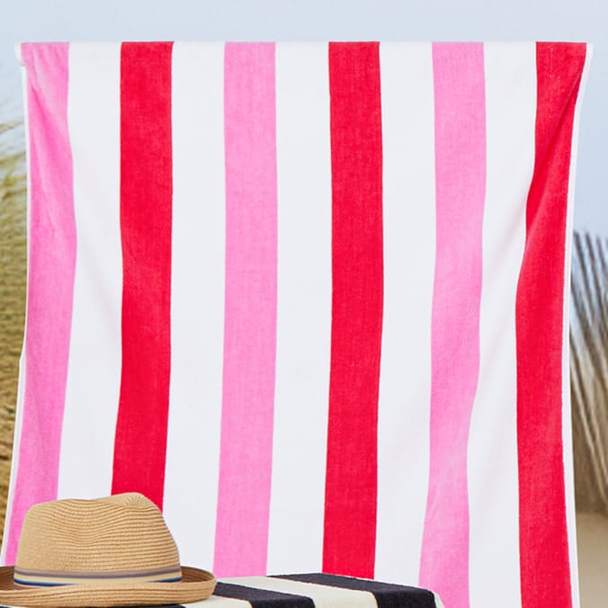 Hello Summer Stripe Beach Towel