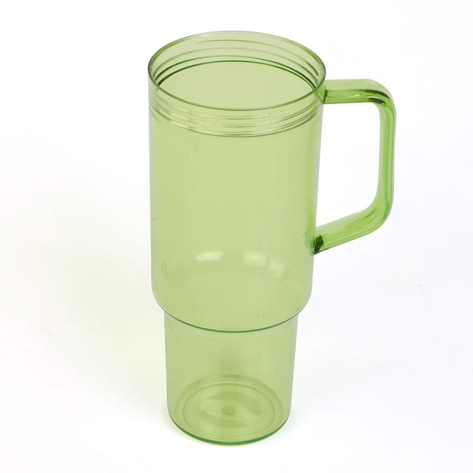 Hydrate 40oz Fruit Infuser Tumbler - Green With Pink Straw 
